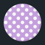 Imán Pos de polka blanca sobre lila<br><div class="desc">Pos de polka blanca sobre lila</div>