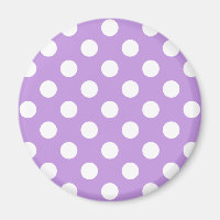 Pos de polka blanca sobre lila