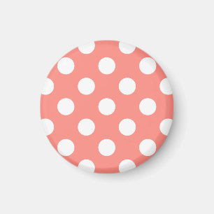 Imán Pos de polka blanco sobre melocotón