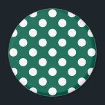 Imán Pos de polka blanco sobre verde sabio<br><div class="desc">Pos de polka blanco sobre verde sabio</div>