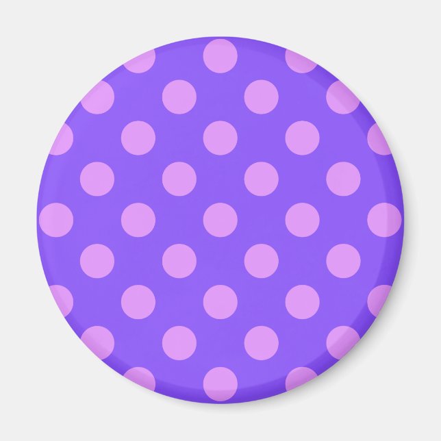 Imán Pos de polka de Lilac en periwinkle (Frente)