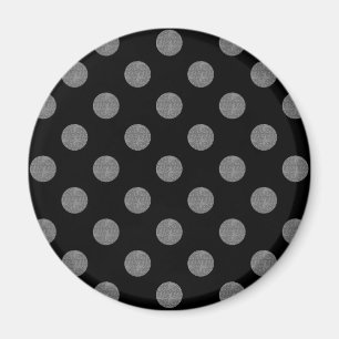Imán Pos de polka gris y negro