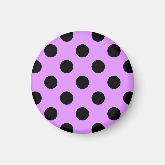 Imán Pos de polka negra en lila (Frente)
