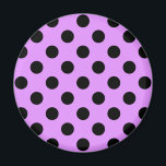 Imán Pos de polka negra en lila<br><div class="desc">Pos de polka negra en lila</div>