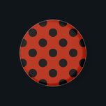 Imán Pos de polka negra en rojo<br><div class="desc">Pos de polka negra en rojo</div>