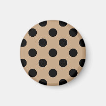 Pos de polka negro en beige