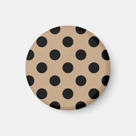 Imán Pos de polka negro en beige