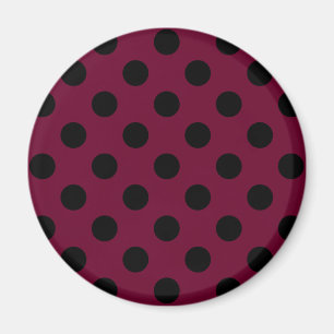 Imán Pos de polka negro en burdeos