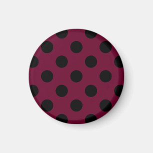 Imán Pos de polka negro en burdeos