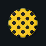 Imán Pos de polka negro sobre amarillo<br><div class="desc">Pos de polka negro sobre amarillo</div>