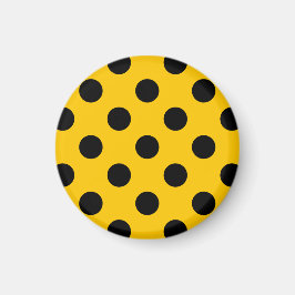 Imán Pos de polka negro sobre amarillo
