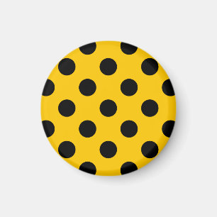 Imán Pos de polka negro sobre amarillo