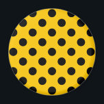 Imán Pos de polka negro sobre amarillo<br><div class="desc">Pos de polka negro sobre amarillo</div>