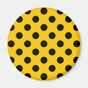 Imán Pos de polka negro sobre amarillo