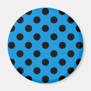 Imán Pos de polka negro sobre azul cielo
