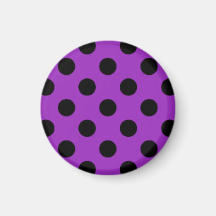 Imán Pos de polka negro sobre morado