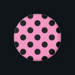 Imán Pos de polka negro sobre rosa<br><div class="desc">Pos de polka negro sobre rosa</div>