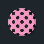 Imán Pos de polka negro sobre rosa<br><div class="desc">Pos de polka negro sobre rosa</div>