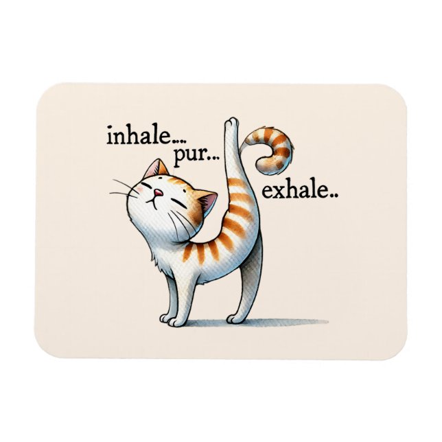 Imán Pose de yoga para gato - Inhale - Pur - Exhale (Horizontal)