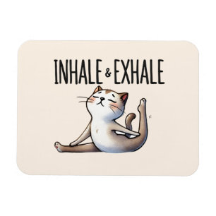 Imán Pose de yoga para gato - Inhale y exhale
