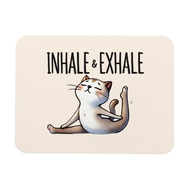 Imán Pose de yoga para gato - Inhale y exhale (Horizontal)