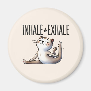 Imán Pose de yoga para gato - Inhale y exhale