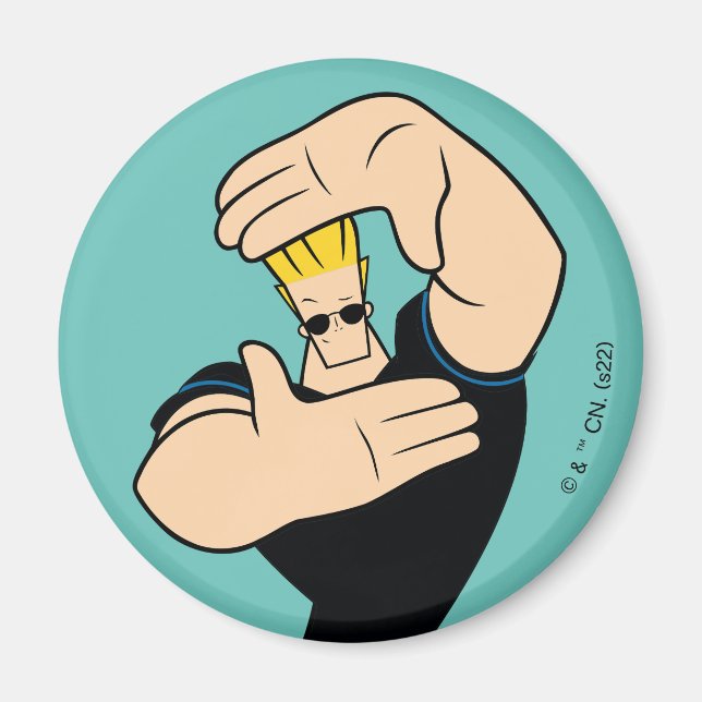 Imán Pose del marco de imagen de Johnny Bravo (Frente)