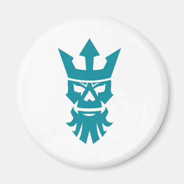 Imán Poseidon Skull Usando Icono De La Corona (Frente)