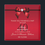 Imán Posh Gem Bow & Ribbon 40° Aniversario Boda<br><div class="desc">Personalizado 40° Aniversario Boda favor de gracias imán para las parejas eventos del cuadragésimo aniversario. Todo el texto, el tipo de letra y el color del texto son totalmente personalizables para satisfacer sus necesidades, si desea ayuda para el personalizar de su producto o quiere productos a juego, por favor contáctame...</div>