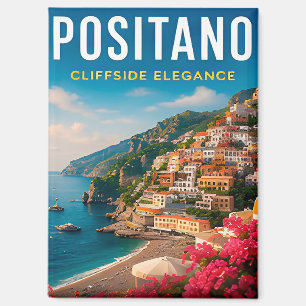 Imán 🌸 Positano Italia Decoración Costera al Acantilad