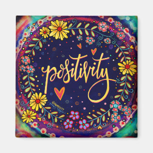 Imán Positividad Diversión Floral Trendy ONE WORD Inesp