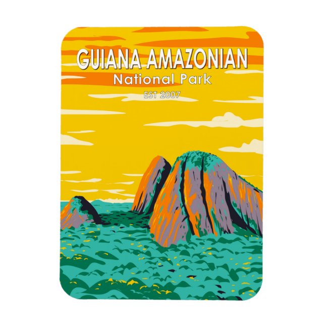Imán Postal de época del parque nacional amazónico de G (Vertical)