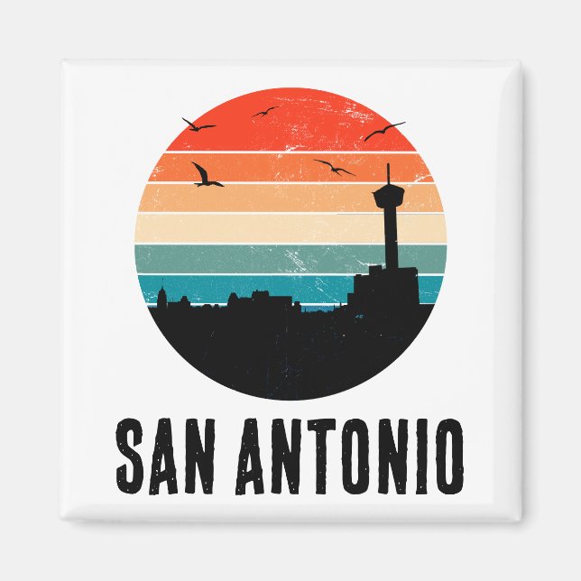Imán Postal de la ciudad de sol de San Antonio (Frente)