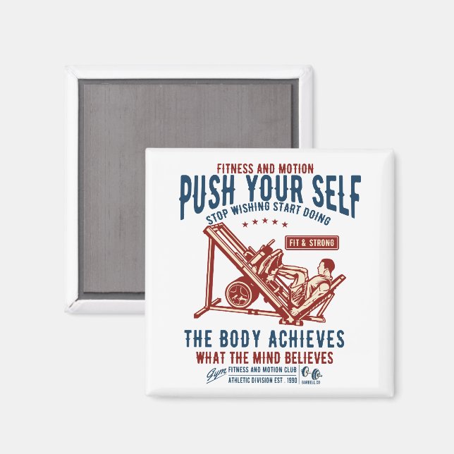 Imán Postal de motivación de gimnasia de vintage (Anverso/Reverso)