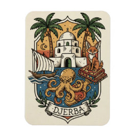 Imán Postal de viaje a la isla de Djerba Túnez