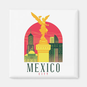Imán Postal de viaje de la Ciudad de México