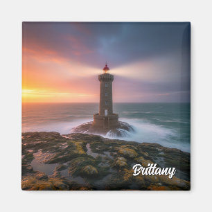 Imán Postal del faro de Brittany