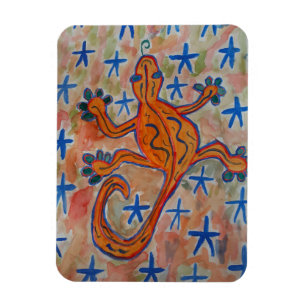 Imán Postal Gecko naranja