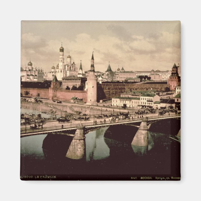 Imán Postal que representa al Kremlin, Moscú (Frente)