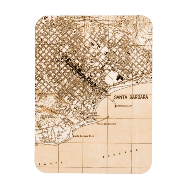Imán Postal vertical del mapa de la cosecha de Santa Bá (Vertical)