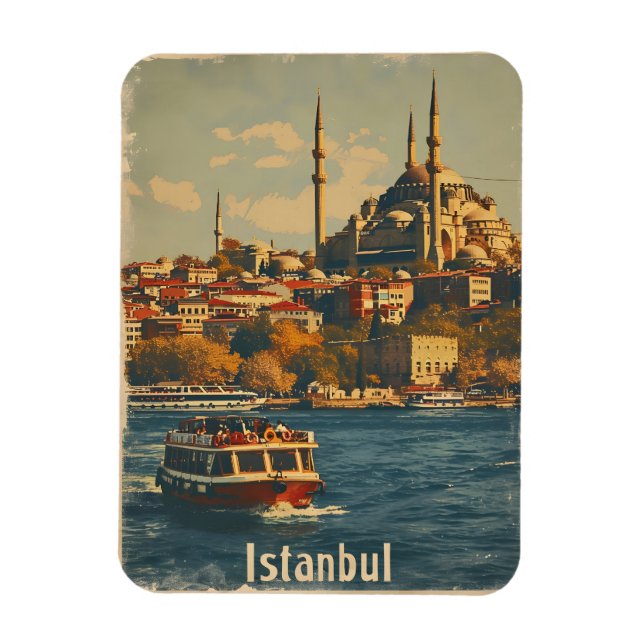 Imán Postales antiguas del Bósforo de Estambul (Vertical)