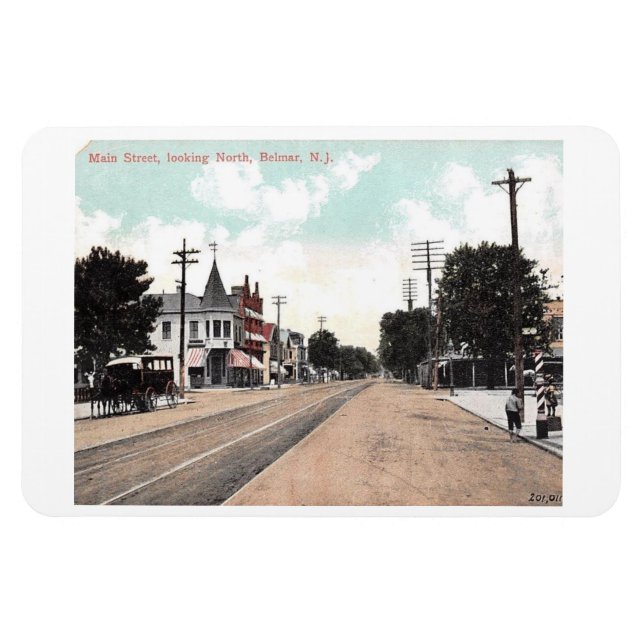 Imán Postales de Main St., Belmar, New Jersey 1906 (Horizontal)