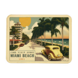 Imán Postales de Miami Beach Ocean Drive de la Retro de