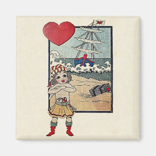 Imán Postales de San Valentín de época
