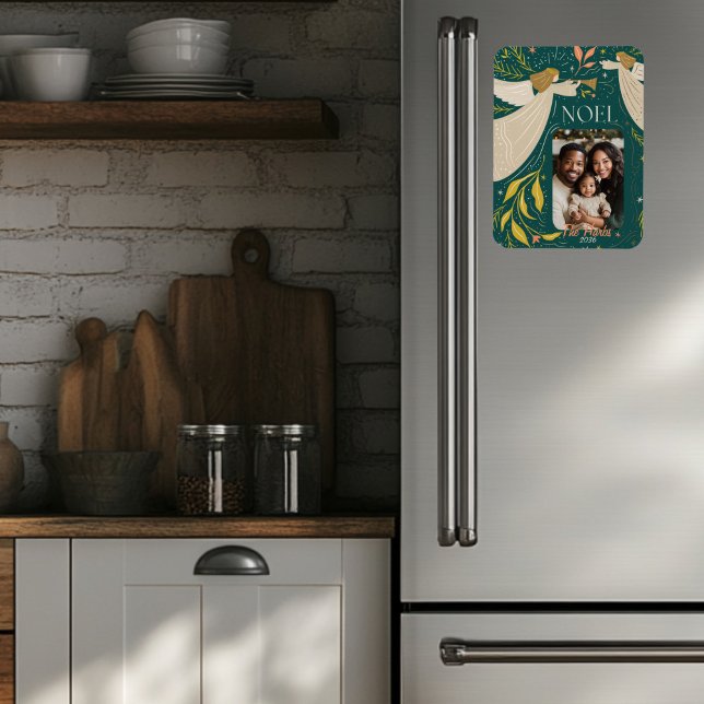 Imán Postales de vacaciones de Noel Verde (Magnetic Photo Christmas Magnet )