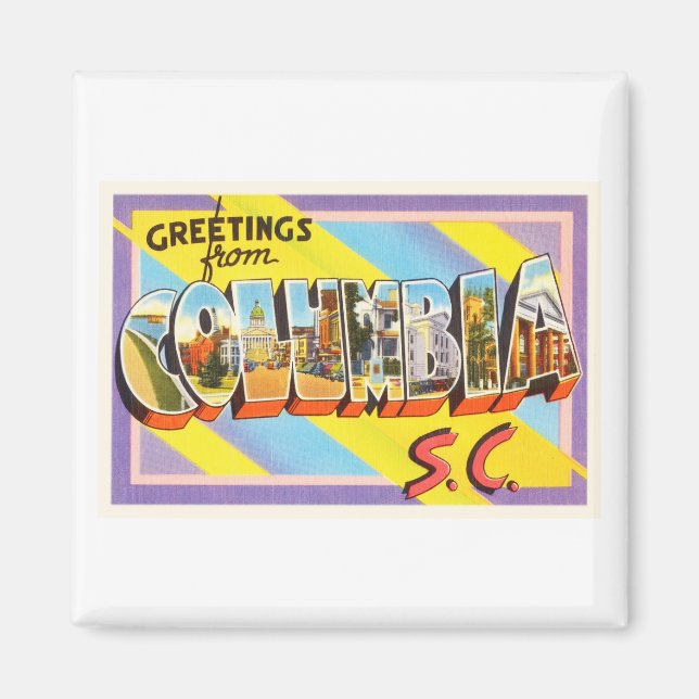 Imán Postales de viaje de Columbia South Carolina SC Vi (Frente)