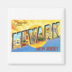Imán Postales de viaje de New Jersey NJ Vintage de Newa