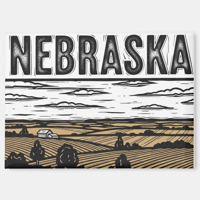 Imán Postales molestas de Grunge Nebraska (Anverso)