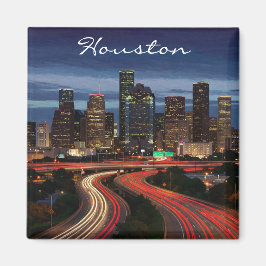 Imán Postales nocturnas de Houston Texas