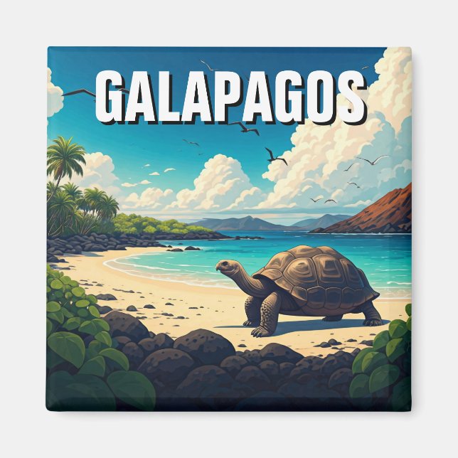 Imán Postcarta gigante de tortugas de Galápagos (Frente)